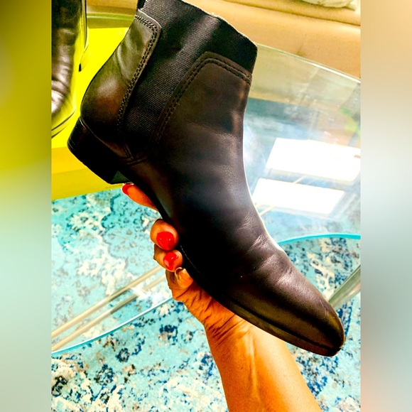 ✨ Ted Baker London✨ Black Leather Chelsea Boot W/Logo Detail - Picture 14 of 15